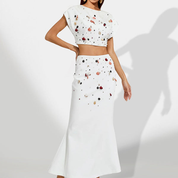 Elegant Grace Shell Set with Mermaid Skirt for a Sophisticated Look
