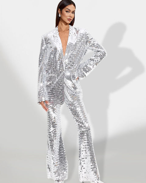 Elegant mesh costume with sparkling sequins