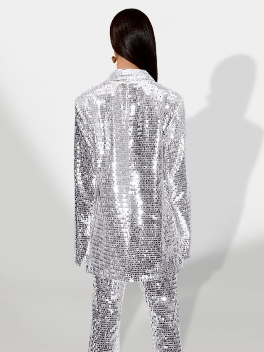 Elegant mesh costume with sparkling sequins