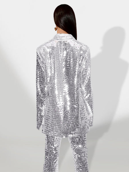 Elegant mesh costume with sparkling sequins