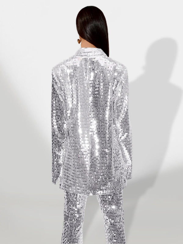 Elegant mesh costume with sparkling sequins