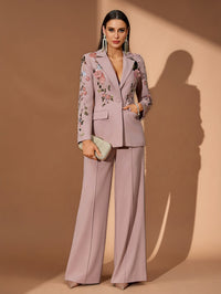 Rosalind Rivière — Sequin Floral Embroidery Couture Fall Suit