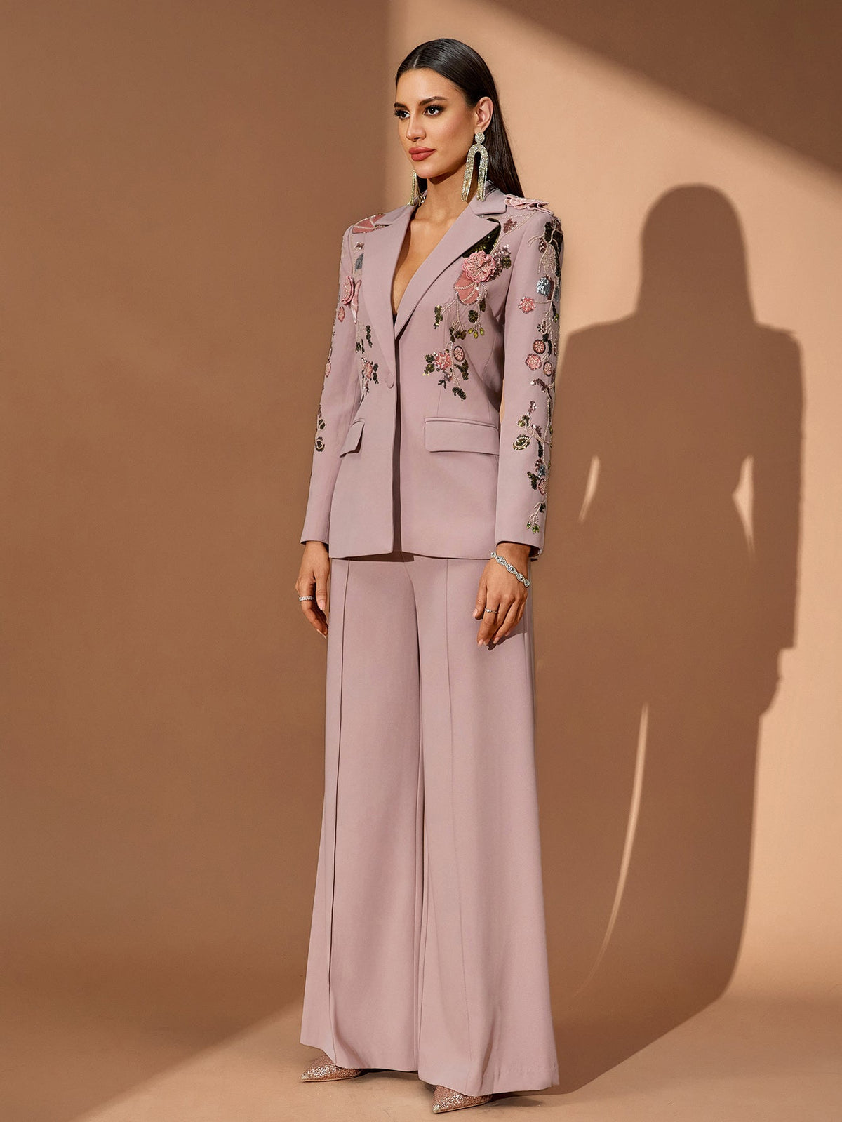 Rosalind Rivière — Sequin Floral Embroidery Couture Fall Suit, alternate view 6