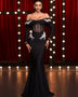 Off Shoulder Appliqued Beads Evening Gown