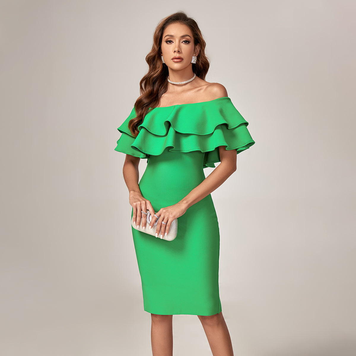 Josephine Beaumont — Off-Shoulder Layered Frill Bandage Dress, alternate view 3