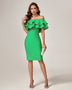 Off-Shoulder Layered Frill Bandage Dress - Opulent Empire
