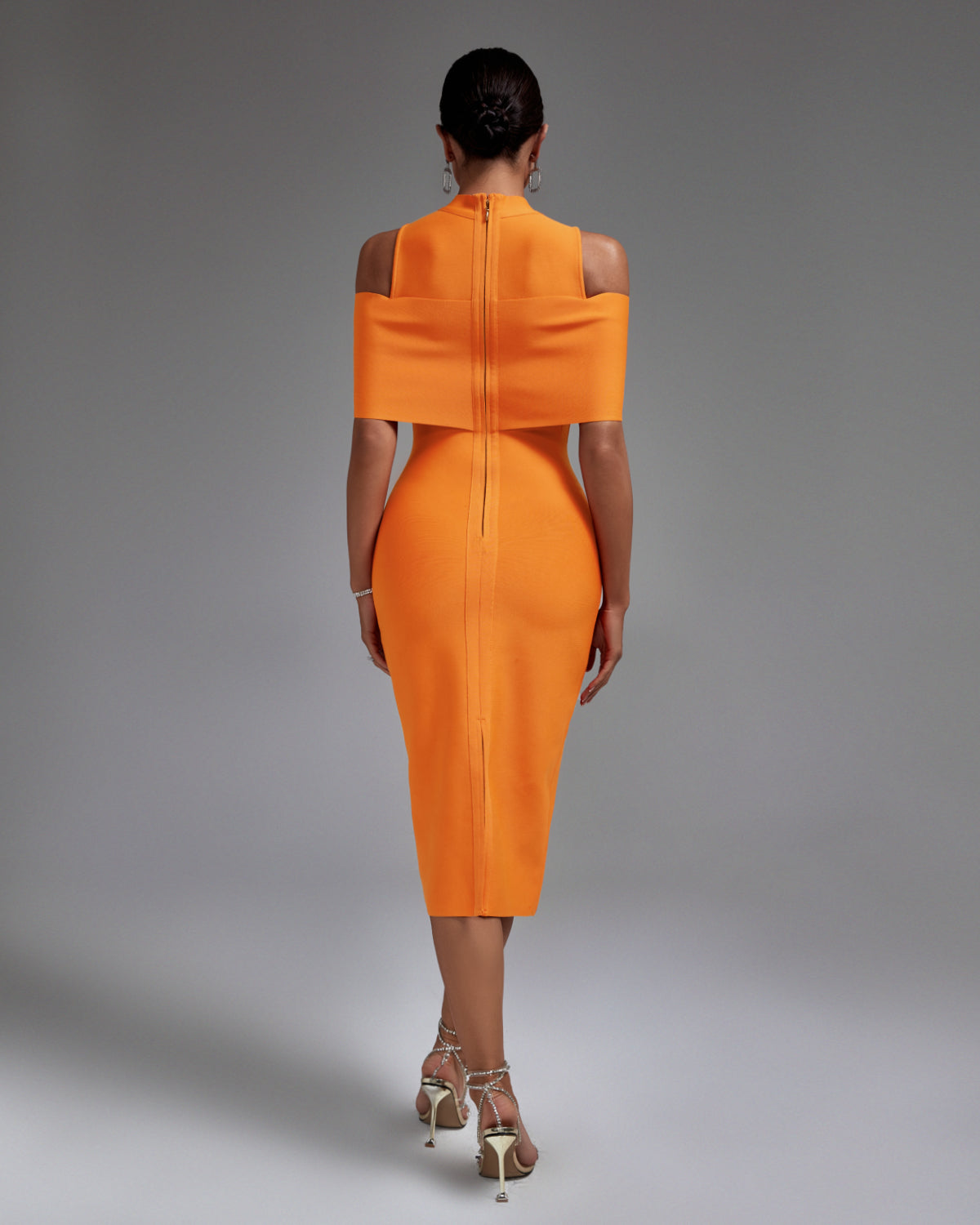 Penelope Beaumont — Chic Cold-Shoulder Mock Neck Bandage Dress for Effortless Elegance, alternate view 4