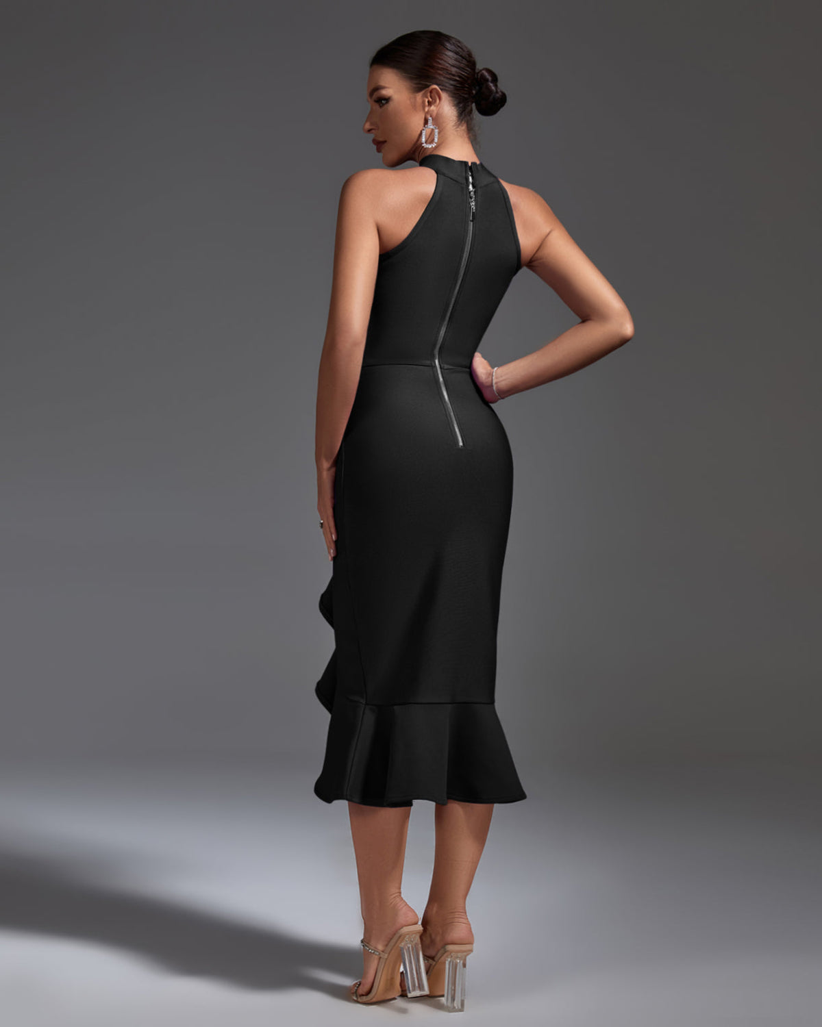 Romilly Beaumont — Chic Ruffled Midi Bandage Dress for a Flawless Look, alternate view 5