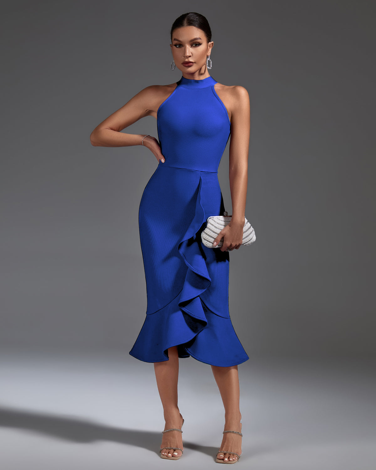 Romilly Beaumont — Chic Ruffled Midi Bandage Dress for a Flawless Look, alternate view 3