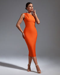 Tallulah — One Shoulder Sleeveless Midi Bandage Dress, alternate view 5