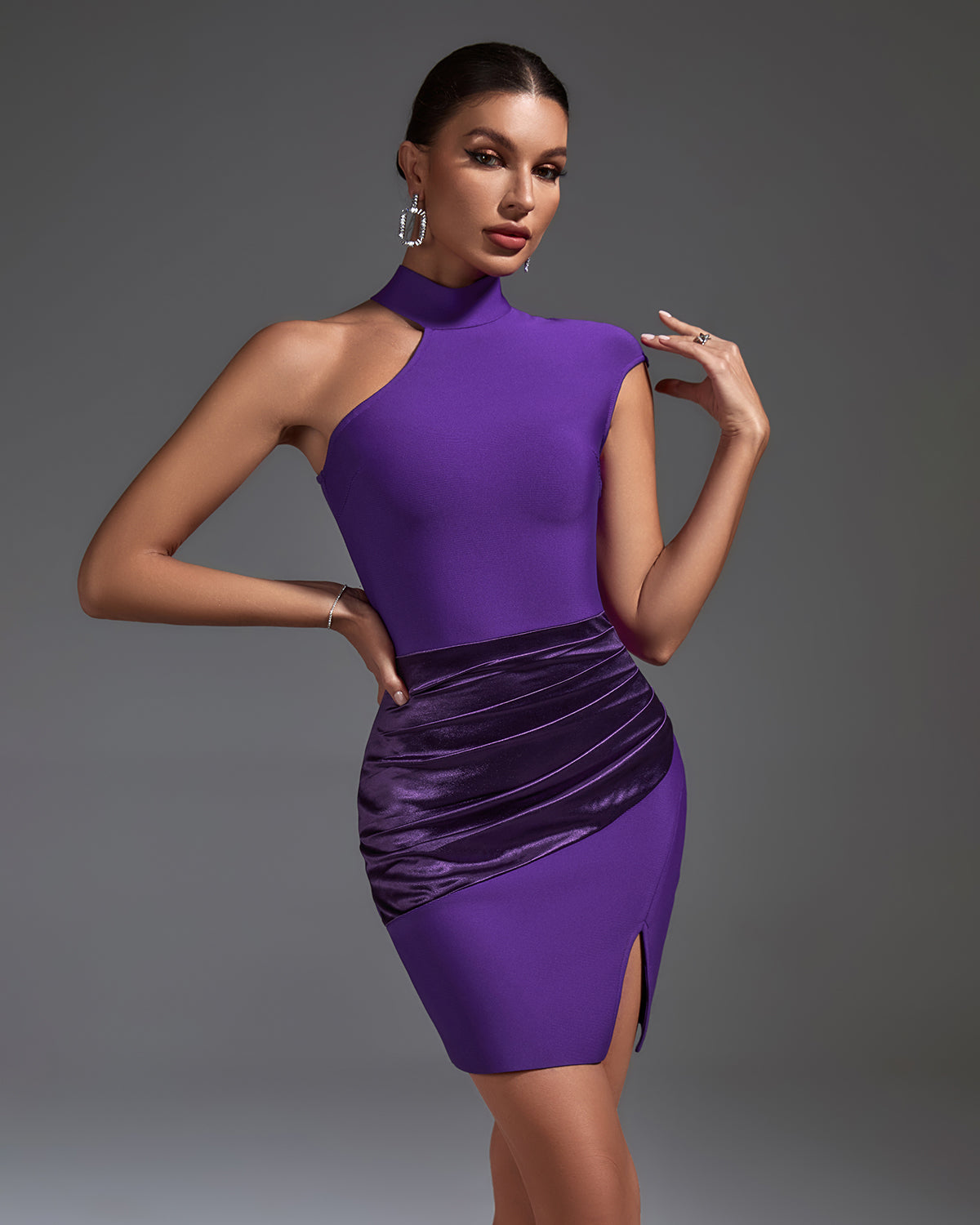 Renata Beaumont — Sleek Asymmetric Cutout Mini Dress - Bold & Chic Style!