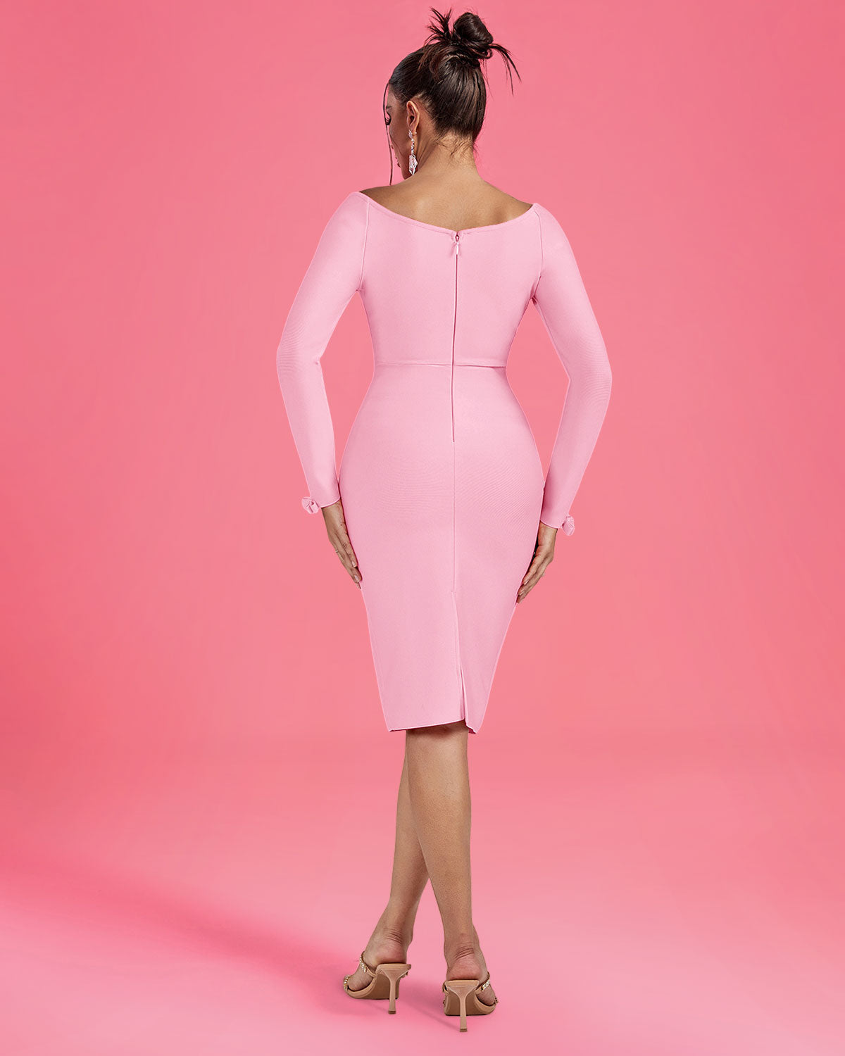 Gaia Beaumont — Elegant Strapless Bandage Midi Dress, alternate view 5