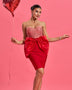 Sequin Corset Mini Dress with Large Bow