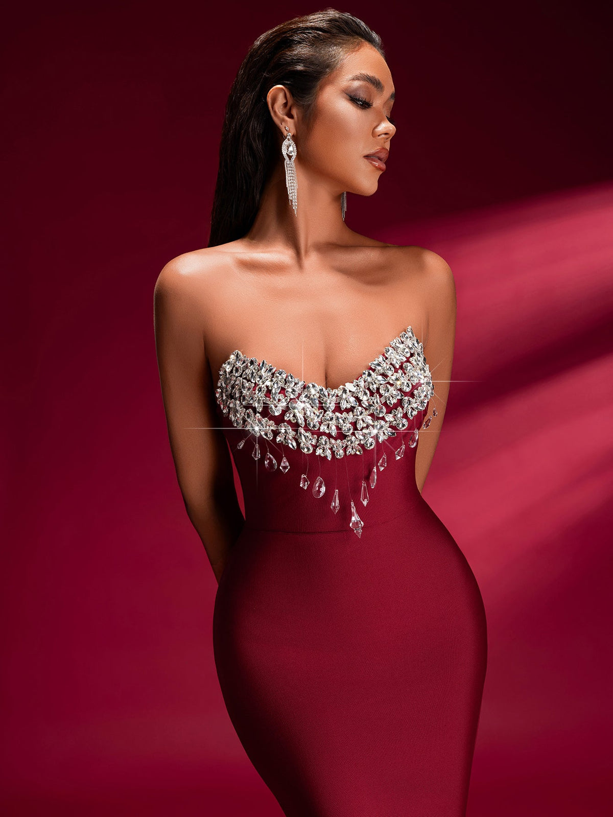 Isabella — Wine Formal Evening Gown, alternate view 2