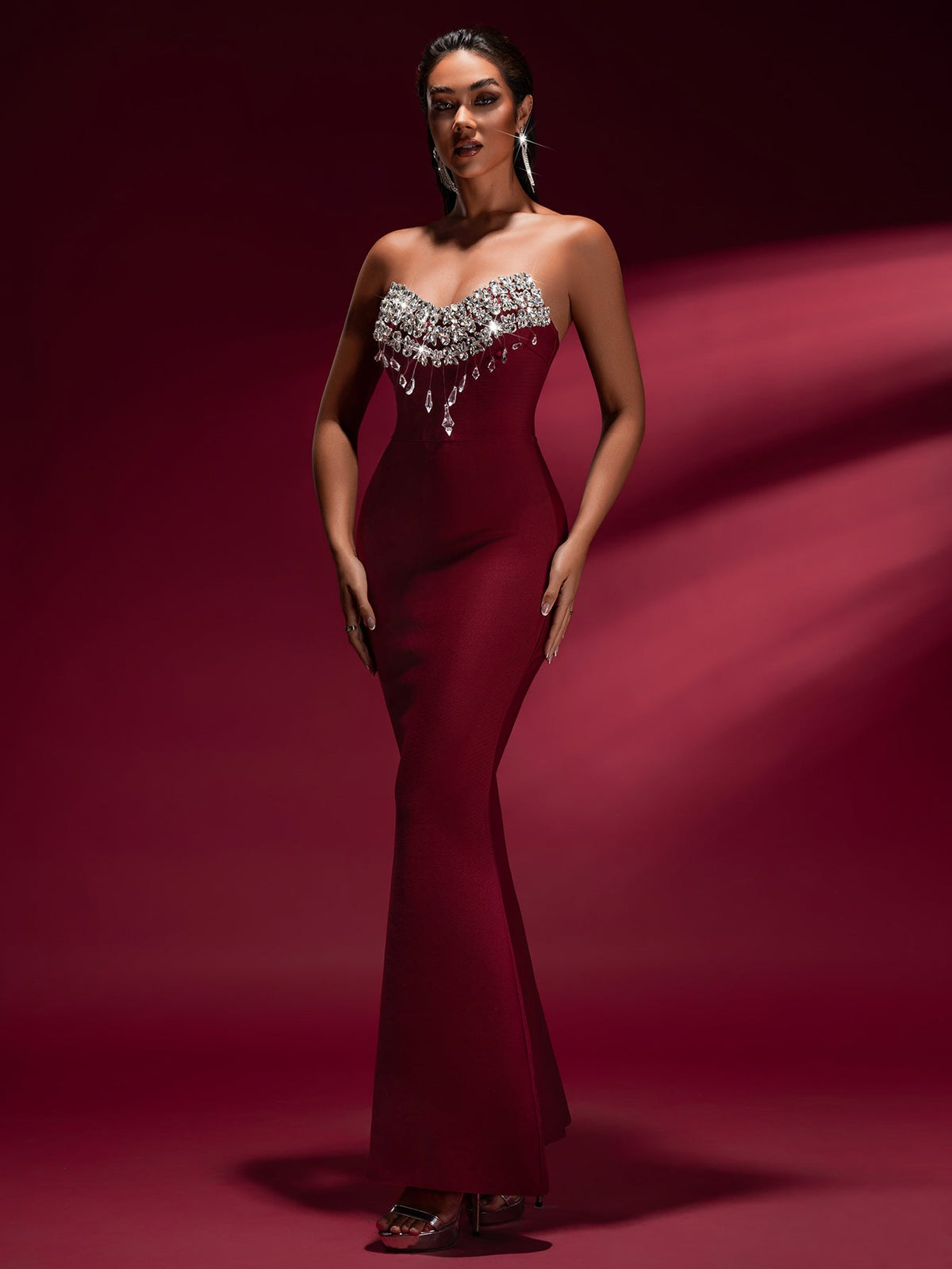 Isabella — Wine Formal Evening Gown, alternate view 6