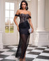 Elegant lace dress with breathable slit