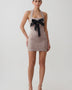 Sparkly Rhinestone Halter Bow Bandage Mini Dress