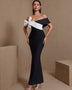 Pleated White-Bowknot Bandage Maxi Dress