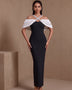 Esmée Laurent — Off-Shoulder Rhinestone Halter Straps Bandage Dress