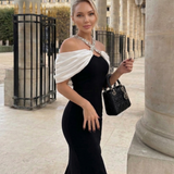 Esmée Laurent — Off-Shoulder Rhinestone Halter Straps Bandage Dress, alternate view 5