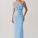 Dahlia Saint-Clair — Huge 3D Flower Crystal Strapless Bandage Dress