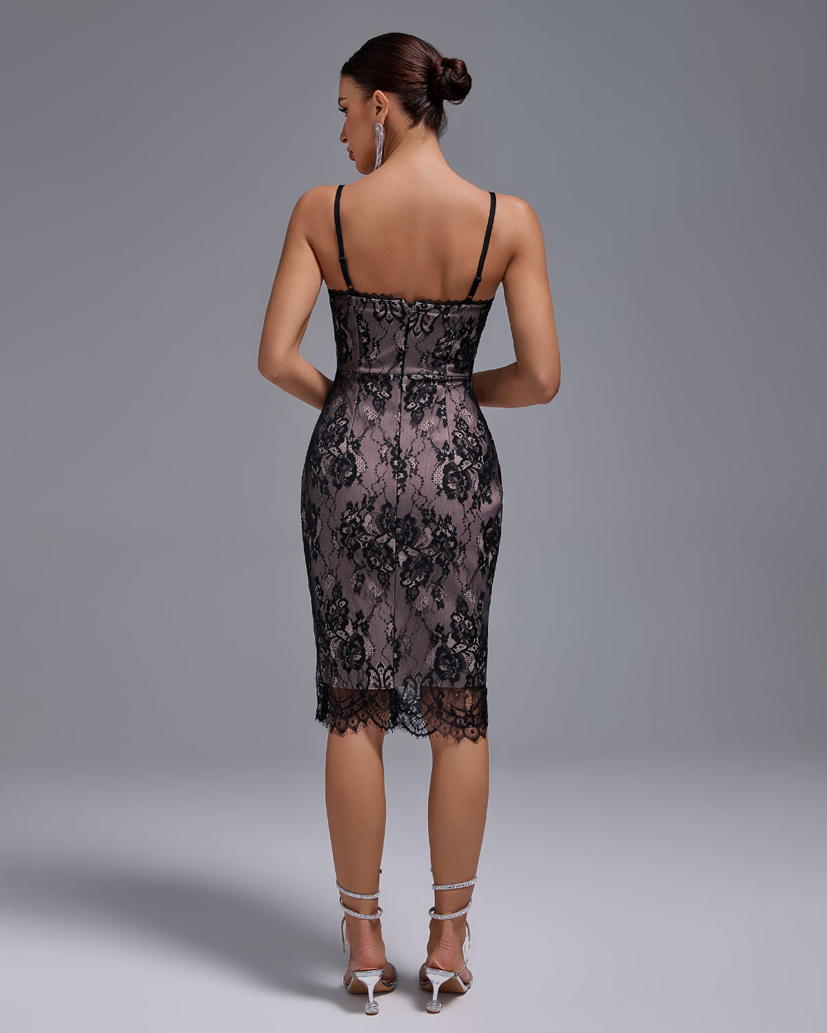 Véronique Delacroix — Sexy Lace Strappy Midi Bandage Dress, alternate view 4