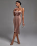 Chic Strapless Midi Bandage Dress with Stylish Tassels - Opulent Empire