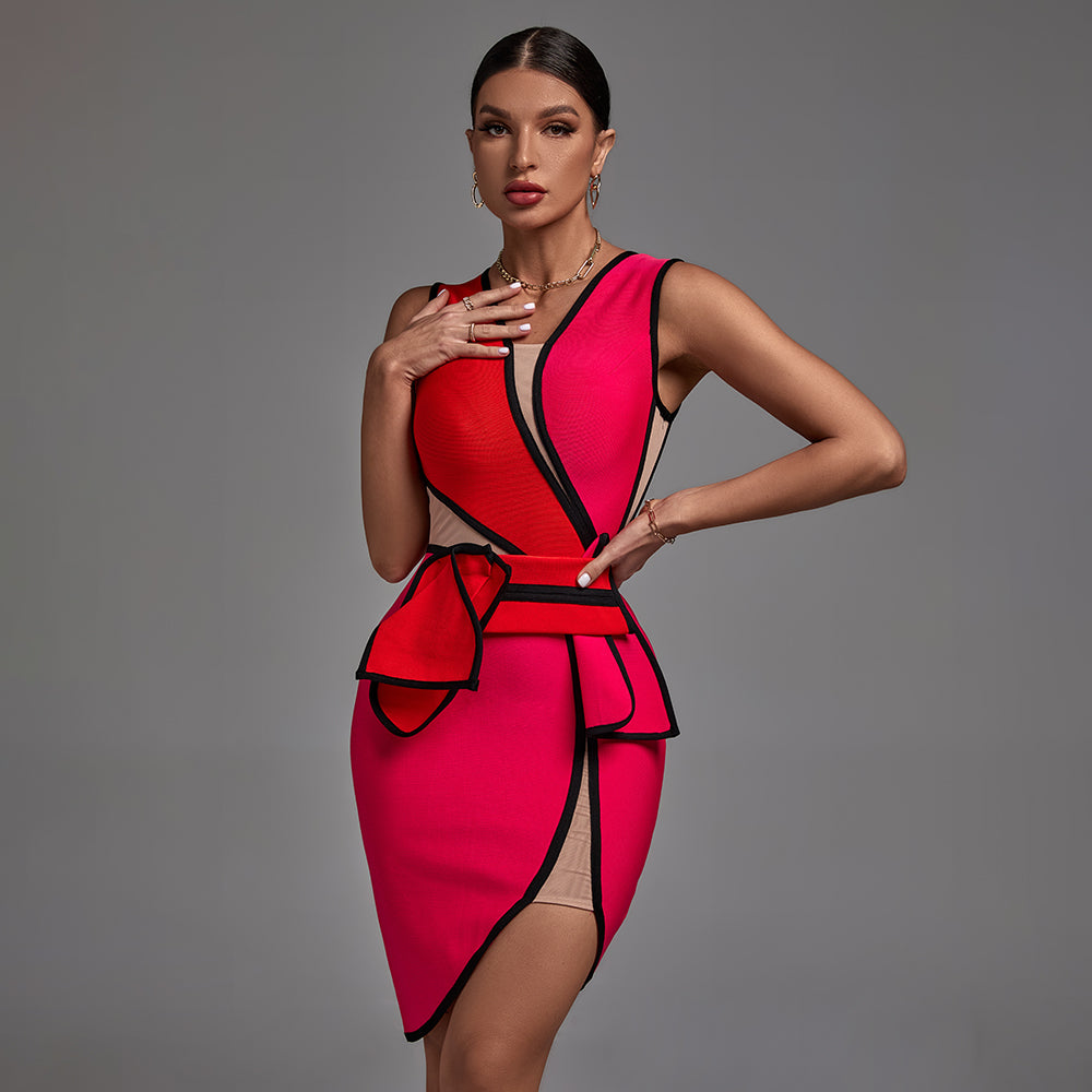 Yvette Beaumont — Chic V-Neck Sleeveless Mesh Midi Dress for a Flawless Look, alternate view 5