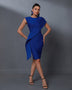 Elegant Ruffle Draped Bandage Dress with Crewneck Design - Opulent Empire