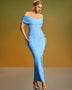 Off Shoulder Mesh Crystal Bandage Dress