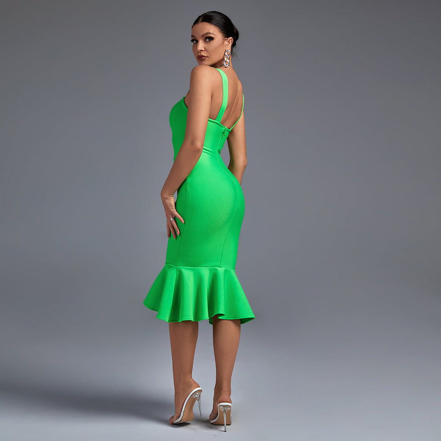 Fishtail Over Knee Bandage Dress