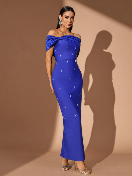 Off Shoulder Wedding Guest Bandage Dress