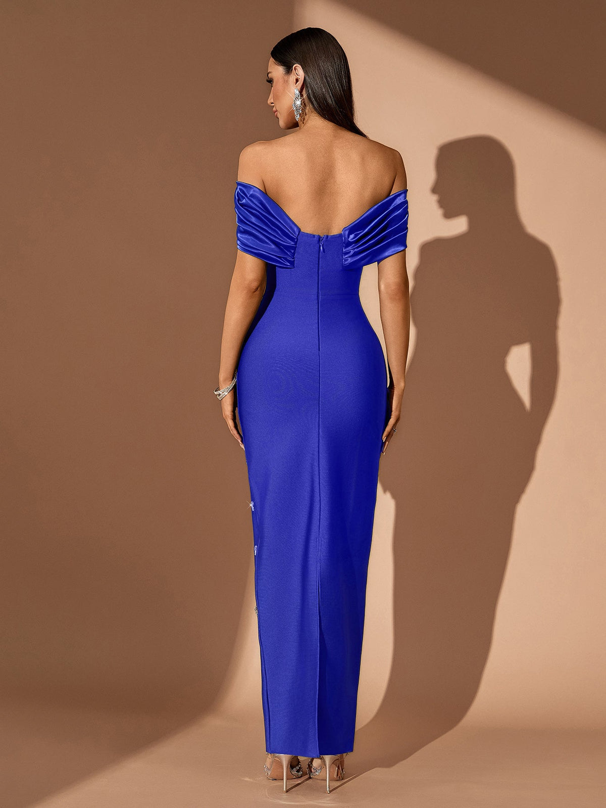 Zara Fontaine — Off Shoulder Wedding Guest Bandage Dress, alternate view 4