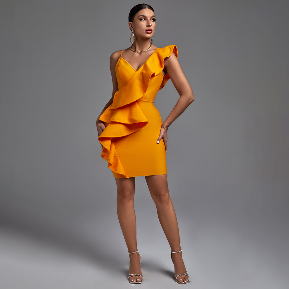 Emmeline Beaumont — Chic V-Neck Sleeveless Frill Mini Dress, alternate view 3