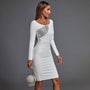 Long Sleeve Sequined Midi Bandage Dress