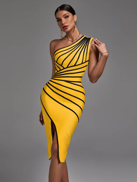 Chic Sleeveless Striped Midi Dress - Perfect Bandage Fit - Opulent Empire