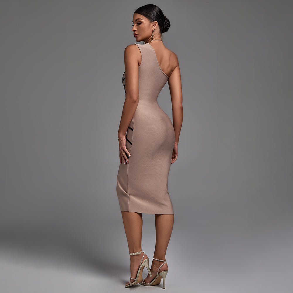 Jocelyn Beaumont — Chic Sleeveless Striped Midi Dress - Perfect Bandage Fit, alternate view 6
