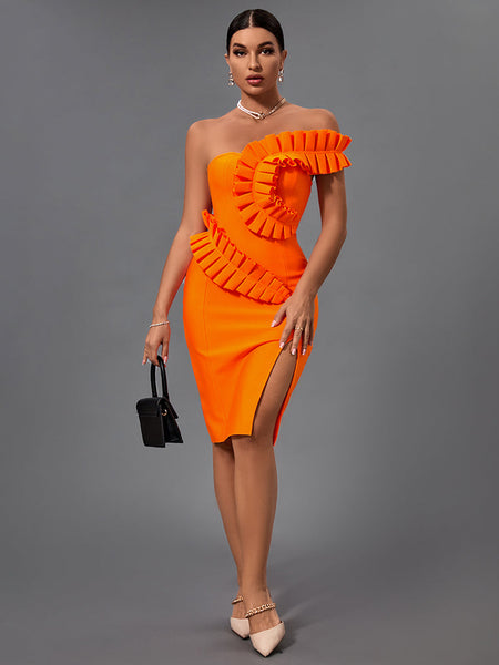 Stunning One-Shoulder Embellished Bandage Dress - Opulent Empire