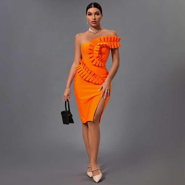 Stunning One-Shoulder Embellished Bandage Dress - Opulent Empire