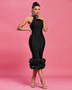 Enchanting Halter Ruffle Hem Crepe Cocktail Dress - Opulent Empire