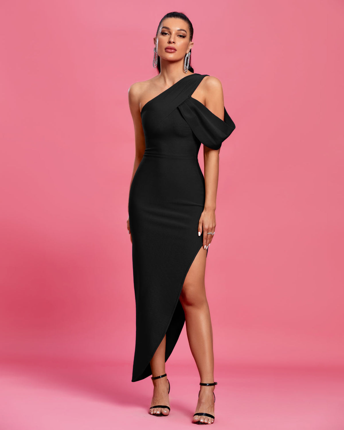 Rafaela Beaumont — Chic One-Shoulder Bandage Maxi Dress, alternate view 9