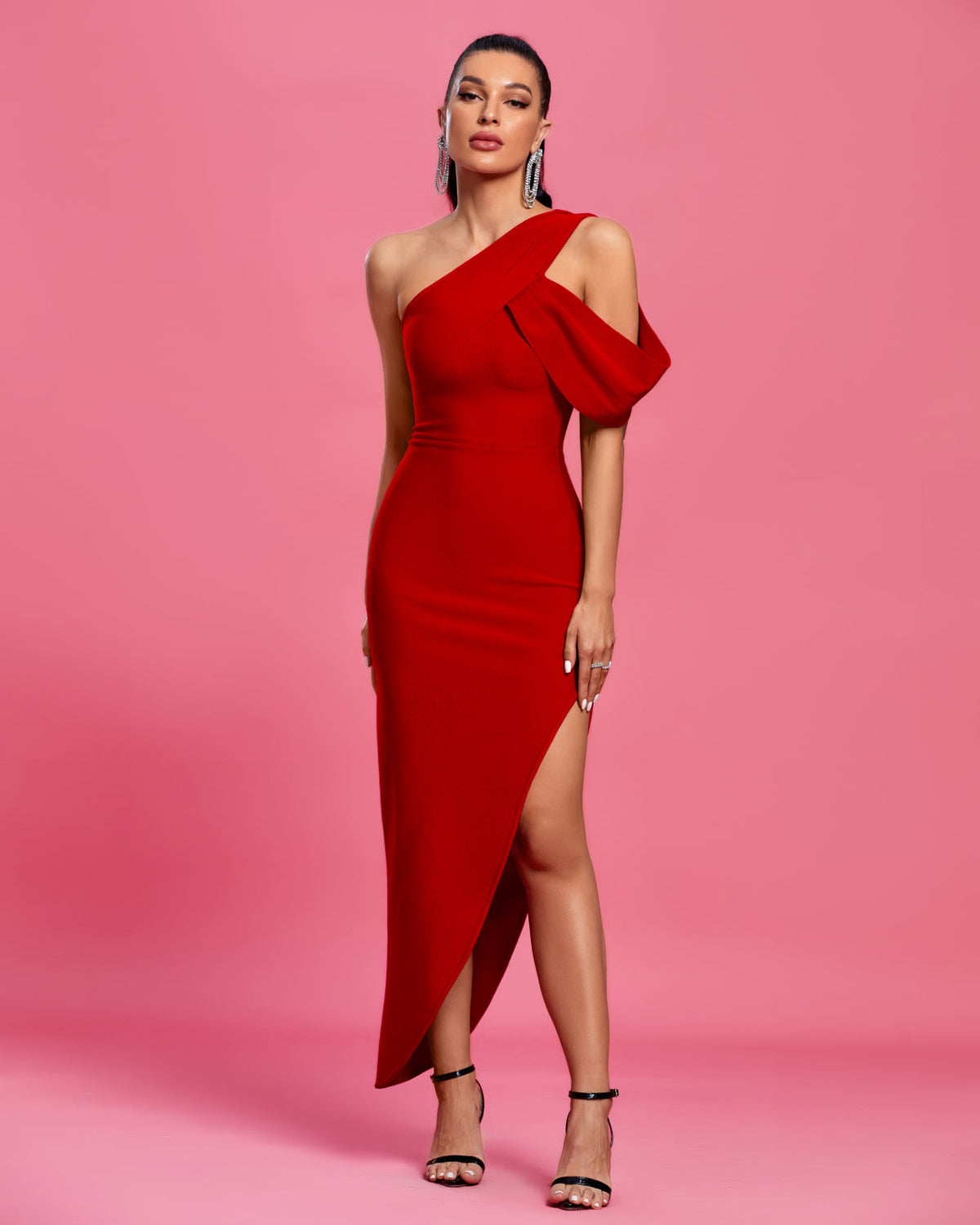 Rafaela Beaumont — Chic One-Shoulder Bandage Maxi Dress, alternate view 10