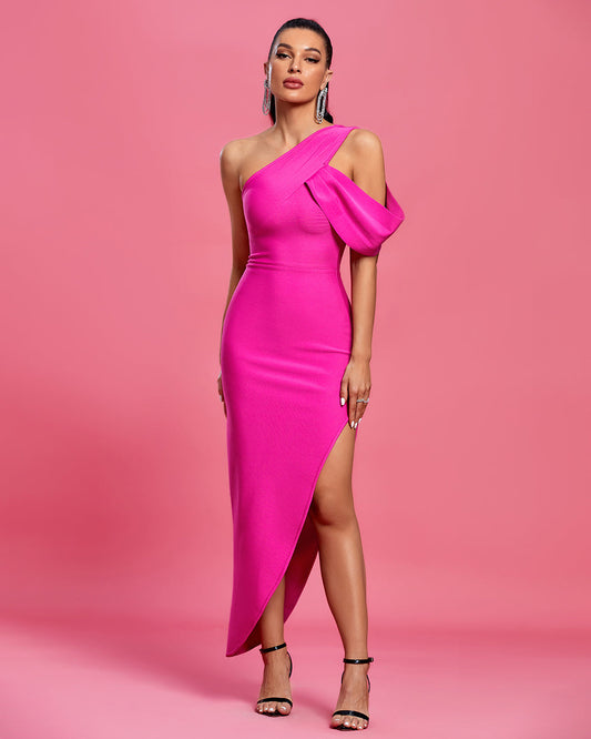 Chic One-Shoulder Bandage Maxi Dress - Opulent Empire