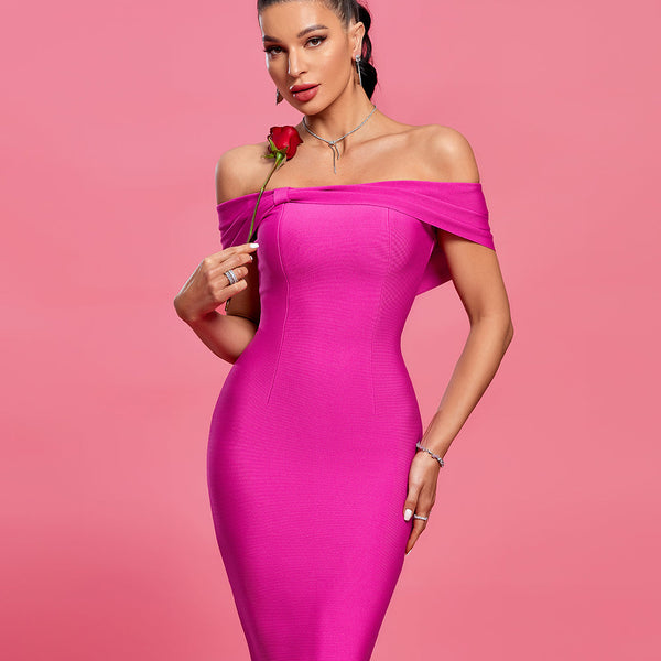 Off Shoulder Backless Bandage Dress