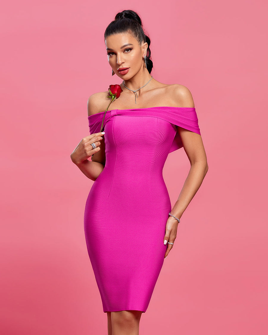 Delphine Beaumont — Off Shoulder Backless Bandage Dress