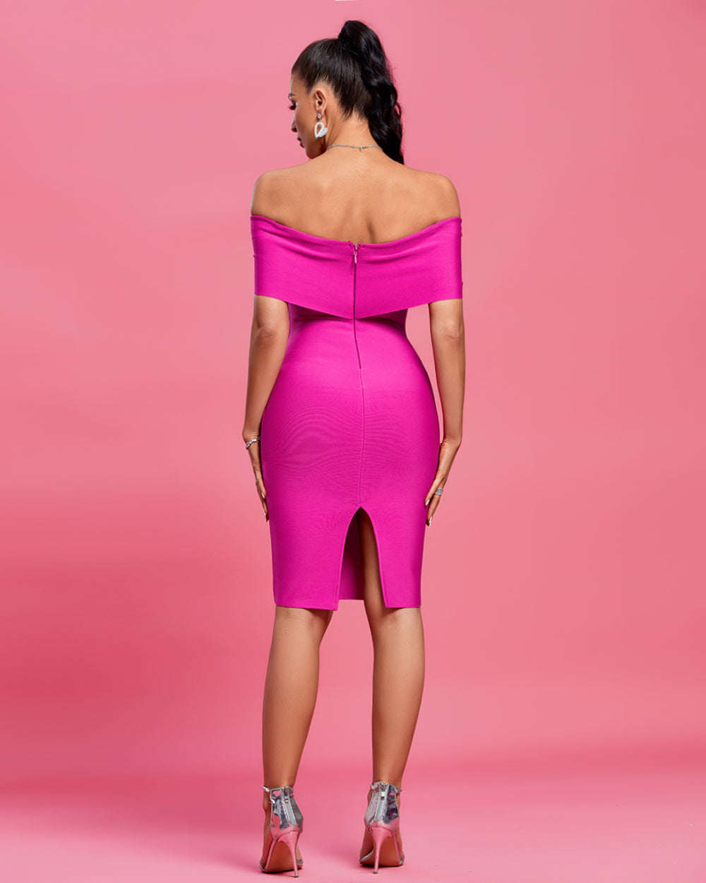 Delphine Beaumont — Off Shoulder Backless Bandage Dress, alternate view 5