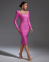 Autumn Hepburn Style Midi Bandage Dress - Opulent Empire
