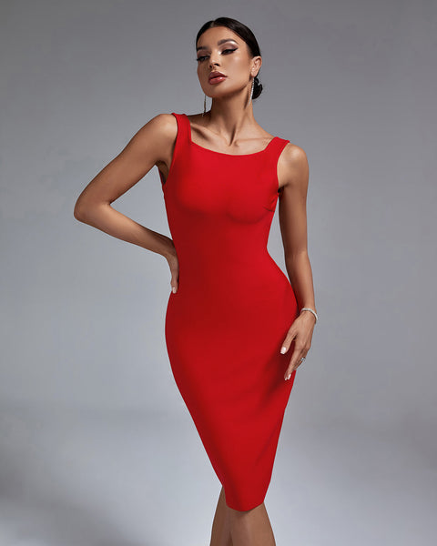 Backless Midi Bandage Dress - Opulent Empire