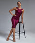 Chic Midi Bandage Dress with Stylish Metal Accent Buckle - Opulent Empire
