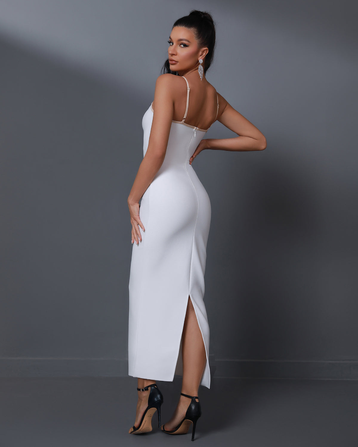 Valentina Beaumont — Caprera-knit Maxi Bandage Dress, alternate view 3